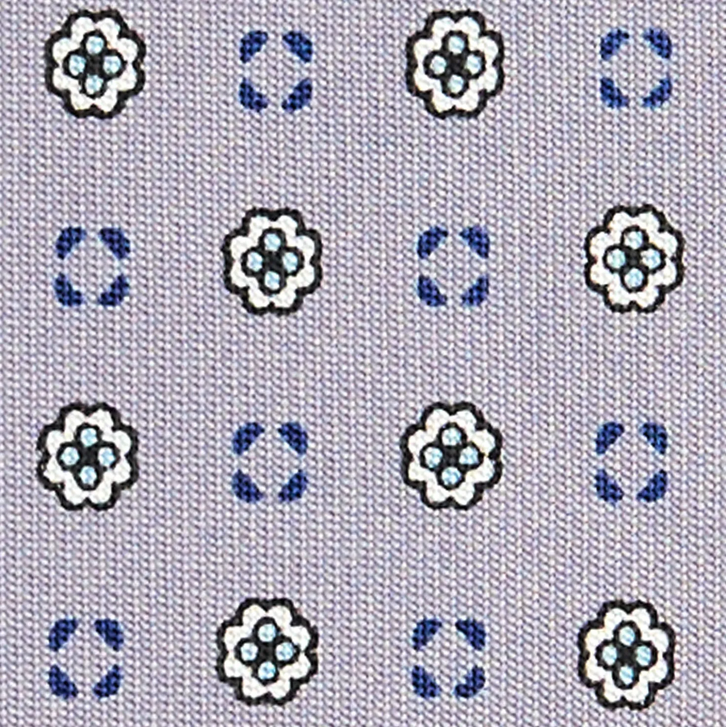 CRAVATTA SARTORIALE CLASSICA IN SETA GRIGIO CHIARO Microfantasia fiore