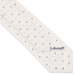 CRAVATTA SARTORIALE CLASSICA IN SETA BIANCA Microfantasia fiore