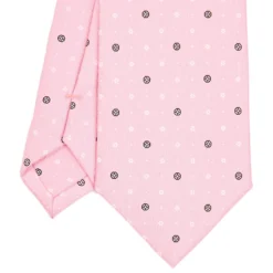 CRAVATTA SARTORIALE CLASSICA IN SETA ROSA Microfantasia fiore