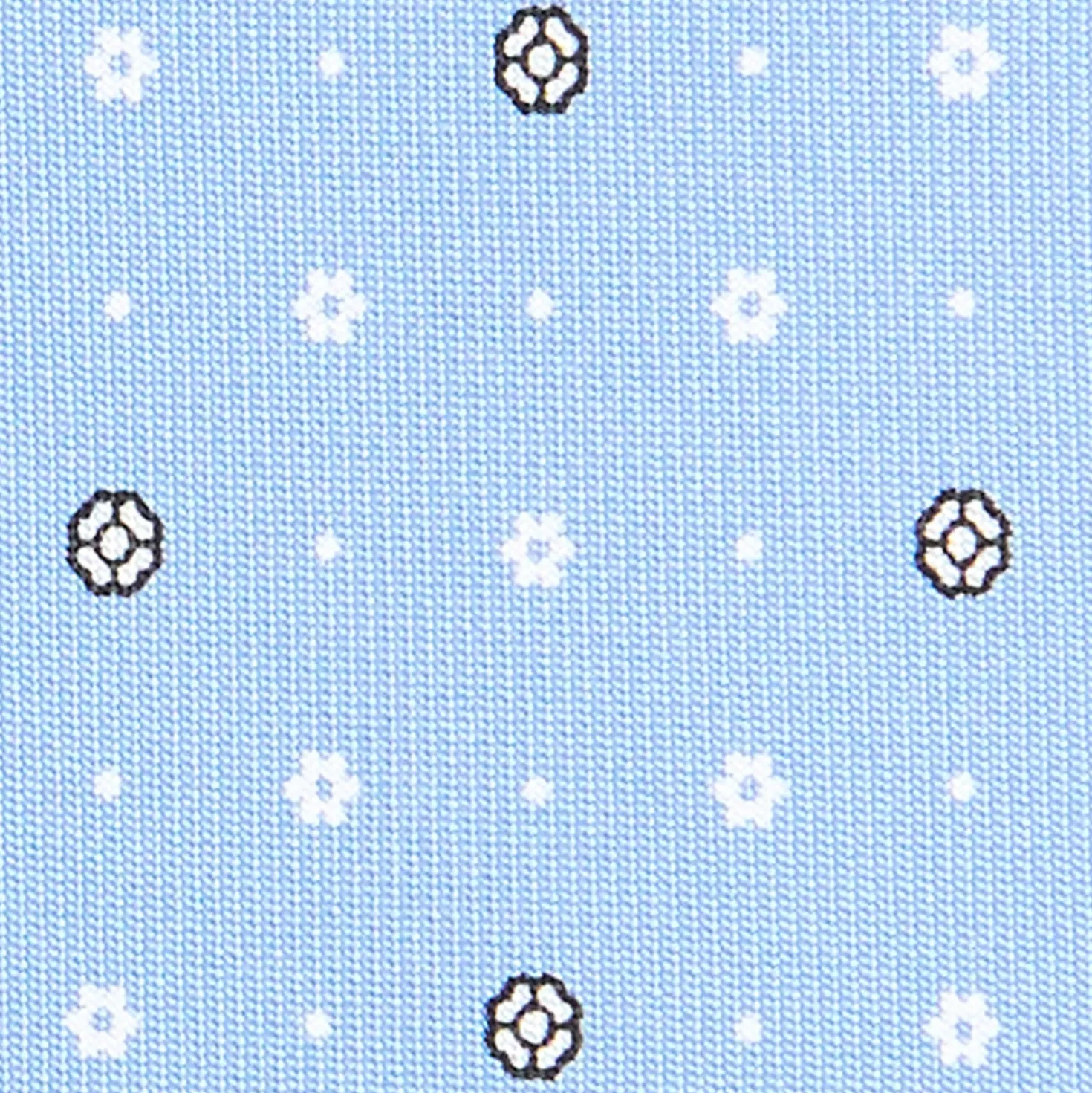 CRAVATTA SARTORIALE CLASSICA IN SETA AZZURRA Microfantasia fiore