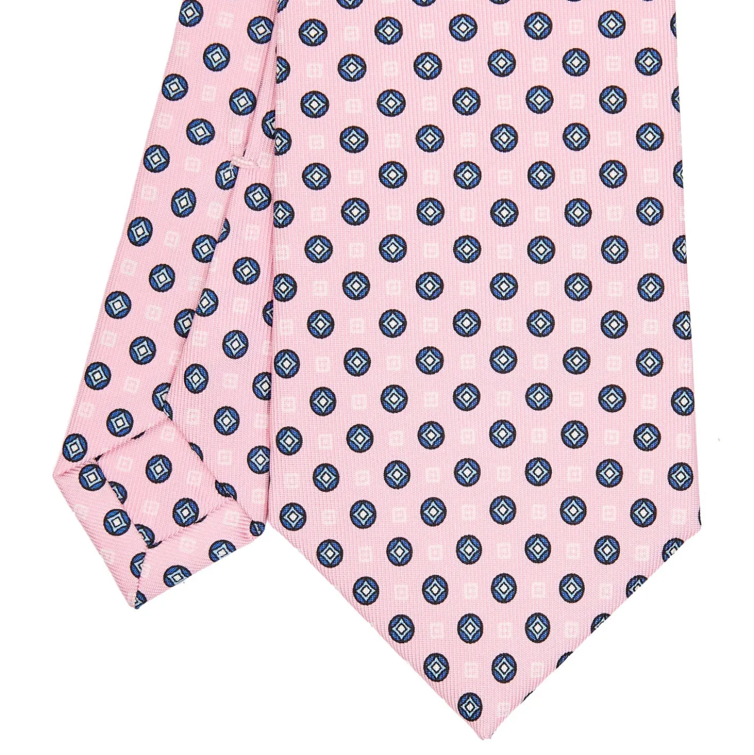 CRAVATTA SARTORIALE CLASSICA IN SETA ROSA Microfantasia fiore