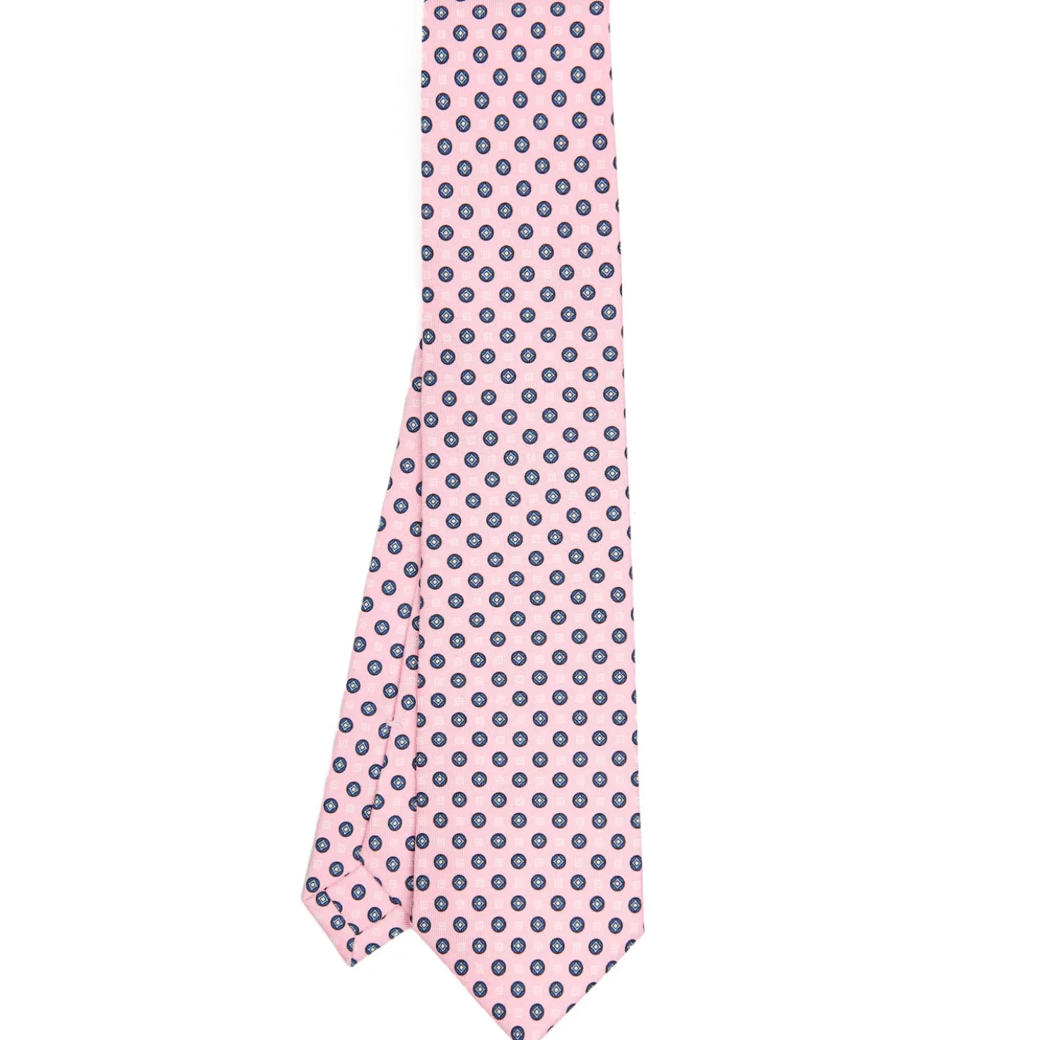 CRAVATTA SARTORIALE CLASSICA IN SETA ROSA Microfantasia fiore