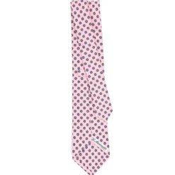 CRAVATTA SARTORIALE CLASSICA IN SETA ROSA Microfantasia fiore