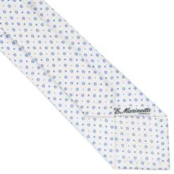 CRAVATTA SARTORIALE CLASSICA IN SETA BIANCA Microfantasia fiore