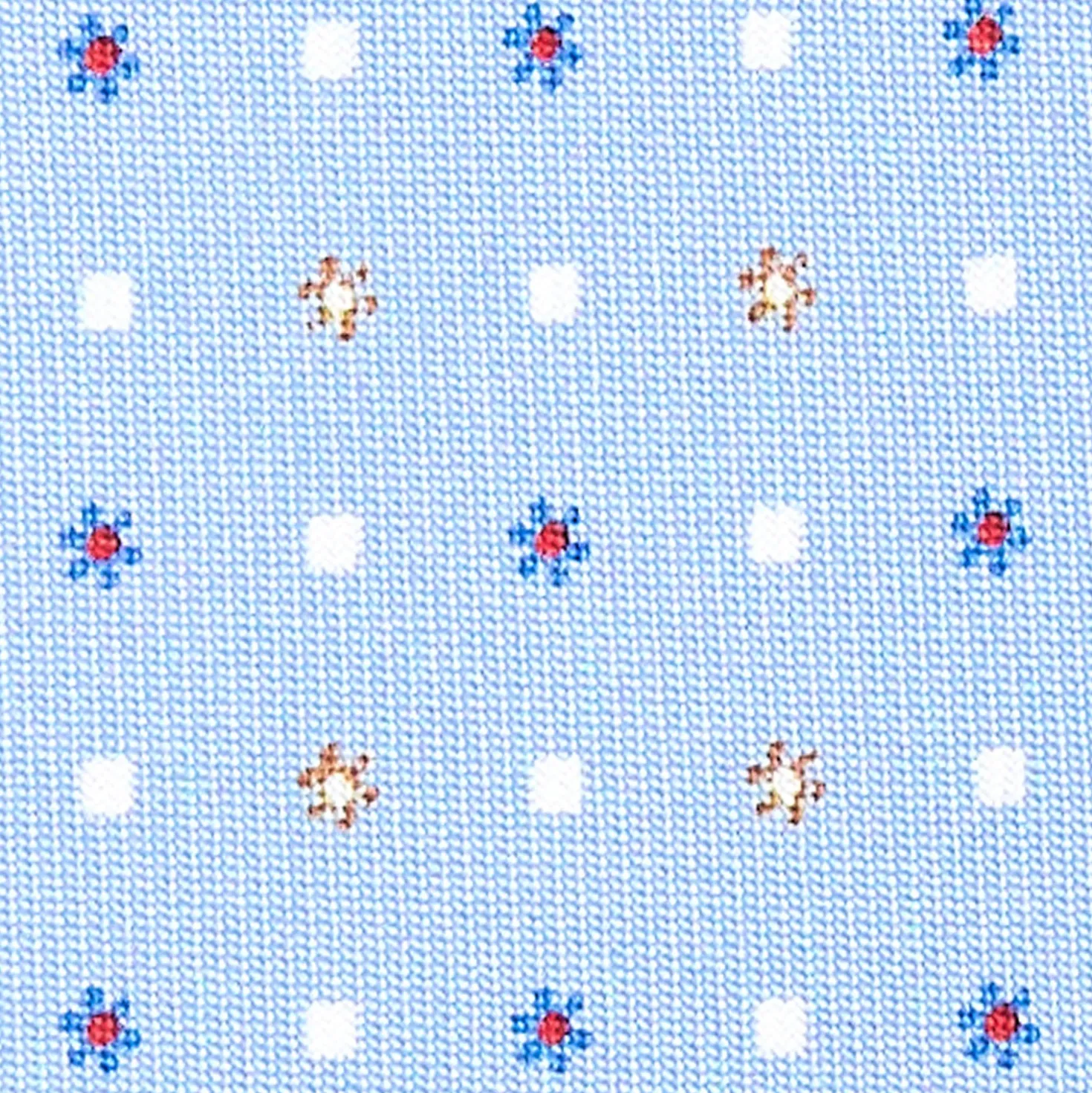 CRAVATTA SARTORIALE CLASSICA IN SETA AZZURRA Microfantasia fiore