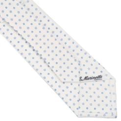 CRAVATTA SARTORIALE CLASSICA IN SETA BIANCA Microfantasia fiore