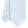 CRAVATTA SARTORIALE CLASSICA IN SETA AZZURRA Microfantasia m geometrica