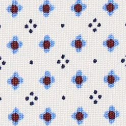 CRAVATTA SARTORIALE CLASSICA IN SETA BIANCA Microfantasia fiore