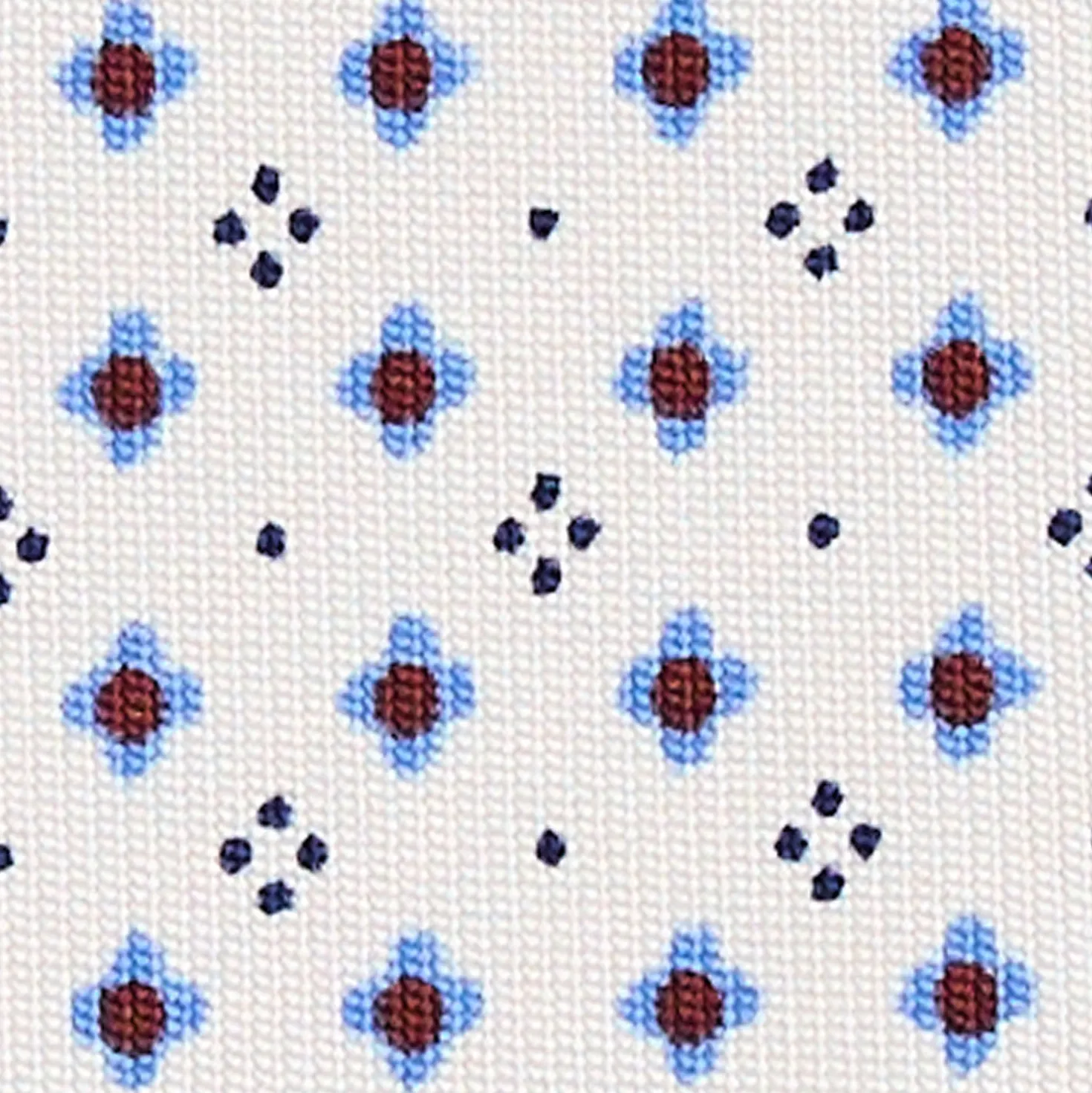 CRAVATTA SARTORIALE CLASSICA IN SETA BIANCA Microfantasia fiore