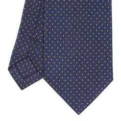 CRAVATTA SARTORIALE CLASSICA IN SETA BLU SCURO Pois