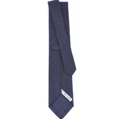 CRAVATTA SARTORIALE CLASSICA IN SETA BLU SCURO Pois