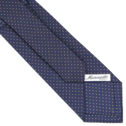 CRAVATTA SARTORIALE CLASSICA IN SETA BLU SCURO Pois