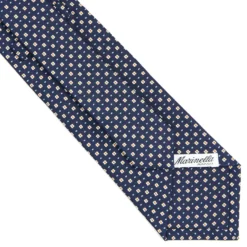 CRAVATTA SARTORIALE CLASSICA IN SETA BLU SCURO Microfantasia fiore