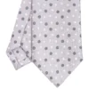 CRAVATTA SARTORIALE CLASSICA IN SETA GRIGIO CHIARO Microfantasia fiore
