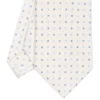 CRAVATTA SARTORIALE CLASSICA IN SETA BIANCA Microfantasia fiore