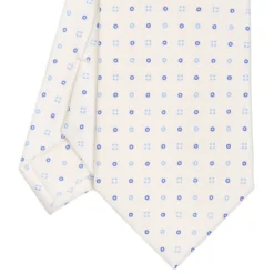 CRAVATTA SARTORIALE CLASSICA IN SETA BIANCA Microfantasia fiore