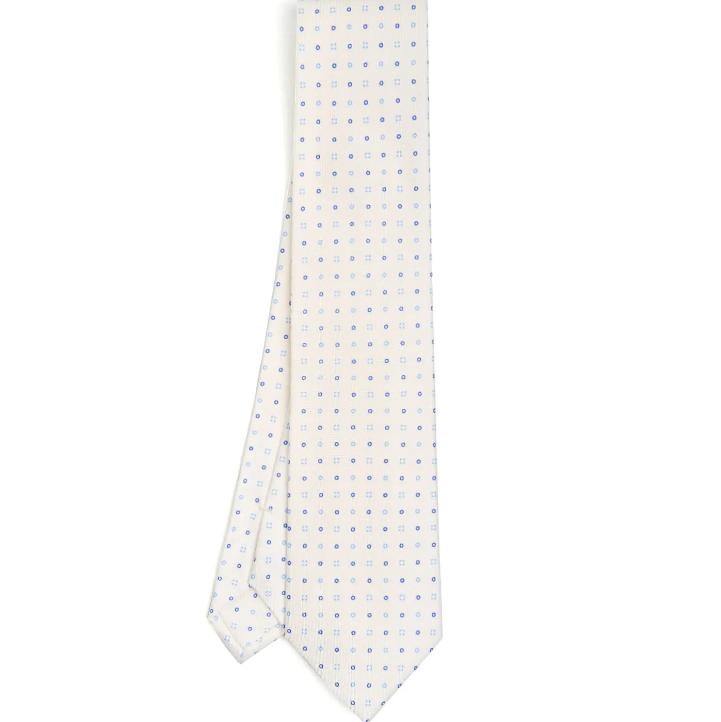 CRAVATTA SARTORIALE CLASSICA IN SETA BIANCA Microfantasia fiore