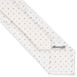CRAVATTA SARTORIALE CLASSICA IN SETA BIANCA Microfantasia fiore