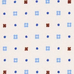 CRAVATTA SARTORIALE CLASSICA IN SETA BIANCA Microfantasia fiore
