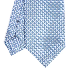 CRAVATTA SARTORIALE CLASSICA IN SETA BLU Microfantasia m geometrica