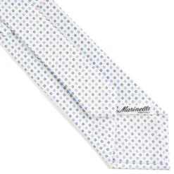 CRAVATTA SARTORIALE CLASSICA IN SETA BIANCA Microfantasia fiore