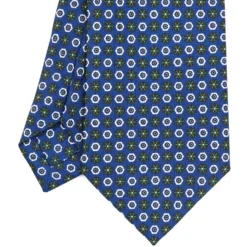 CRAVATTA SARTORIALE CLASSICA IN SETA BLU Microfantasia fiore
