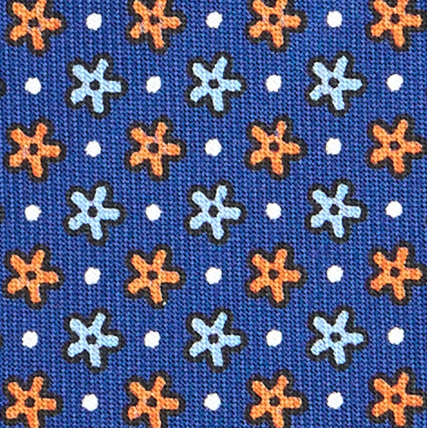 CRAVATTA SARTORIALE CLASSICA IN SETA BLU Microfantasia fiore