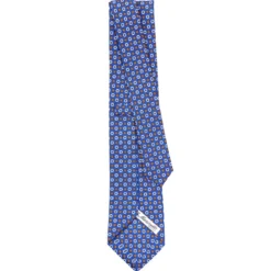 CRAVATTA SARTORIALE CLASSICA IN SETA BLUETTE Microfantasia fiore