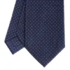 CRAVATTA SARTORIALE CLASSICA IN SETA BLU SCURO Pois