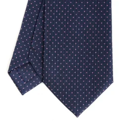 CRAVATTA SARTORIALE CLASSICA IN SETA BLU SCURO Pois