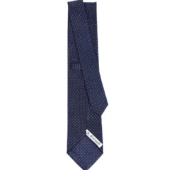 CRAVATTA SARTORIALE CLASSICA IN SETA BLU SCURO Pois