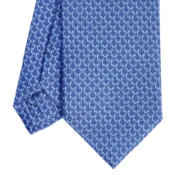 CRAVATTA SARTORIALE CLASSICA IN SETA BLUETTE Microfantasia m geometrica