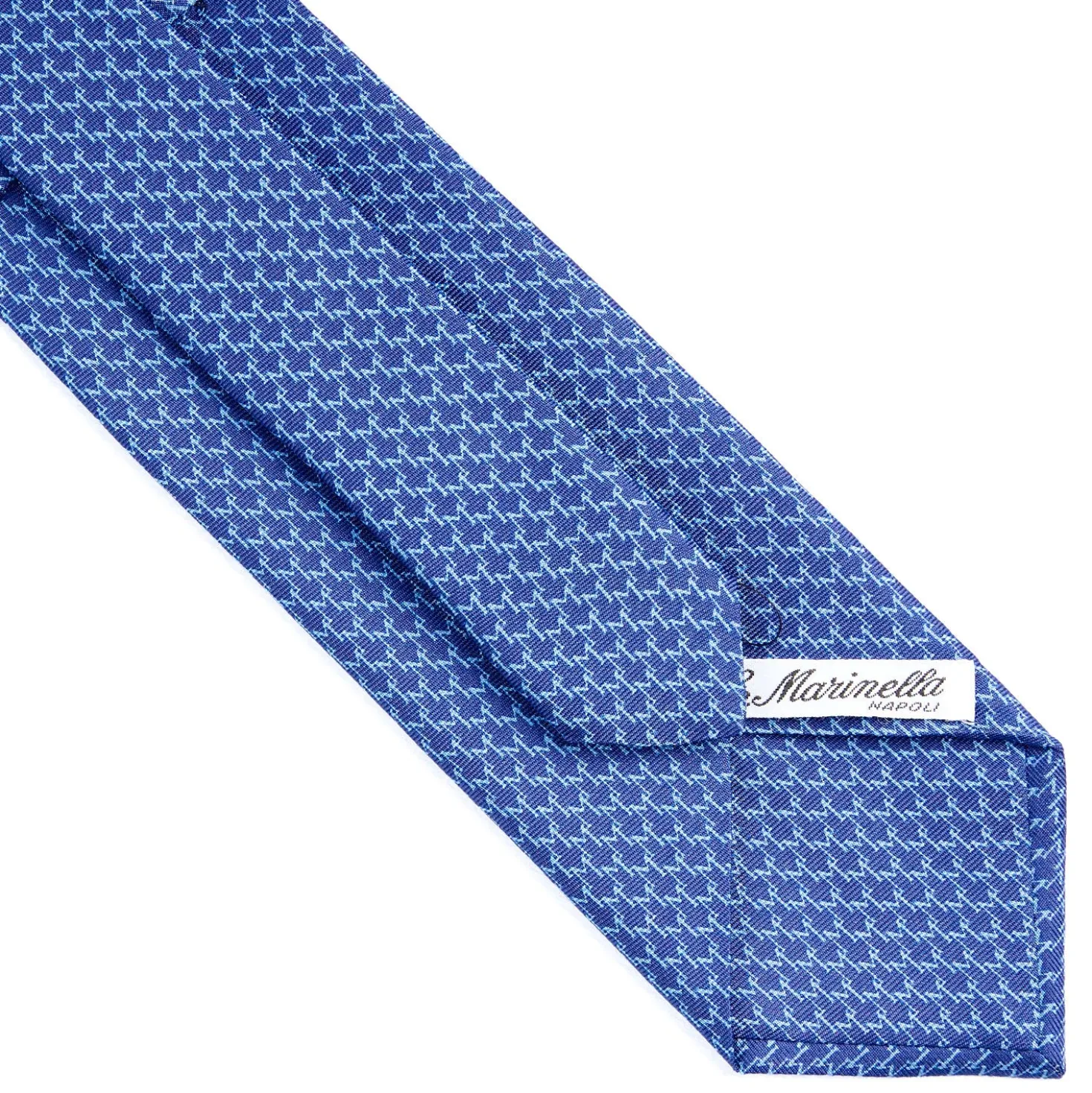 CRAVATTA SARTORIALE CLASSICA IN SETA BLUETTE Microfantasia m geometrica