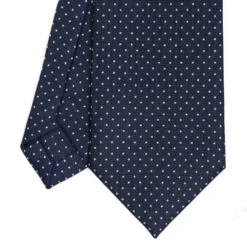 CRAVATTA SARTORIALE CLASSICA IN SETA BLU SCURO Pois