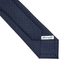 CRAVATTA SARTORIALE CLASSICA IN SETA BLU SCURO Pois