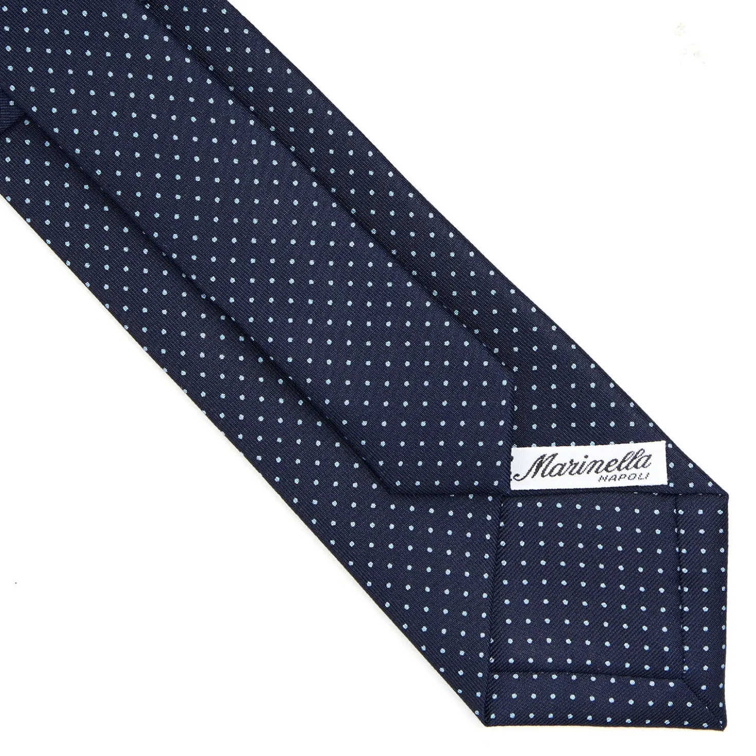 CRAVATTA SARTORIALE CLASSICA IN SETA BLU SCURO Pois