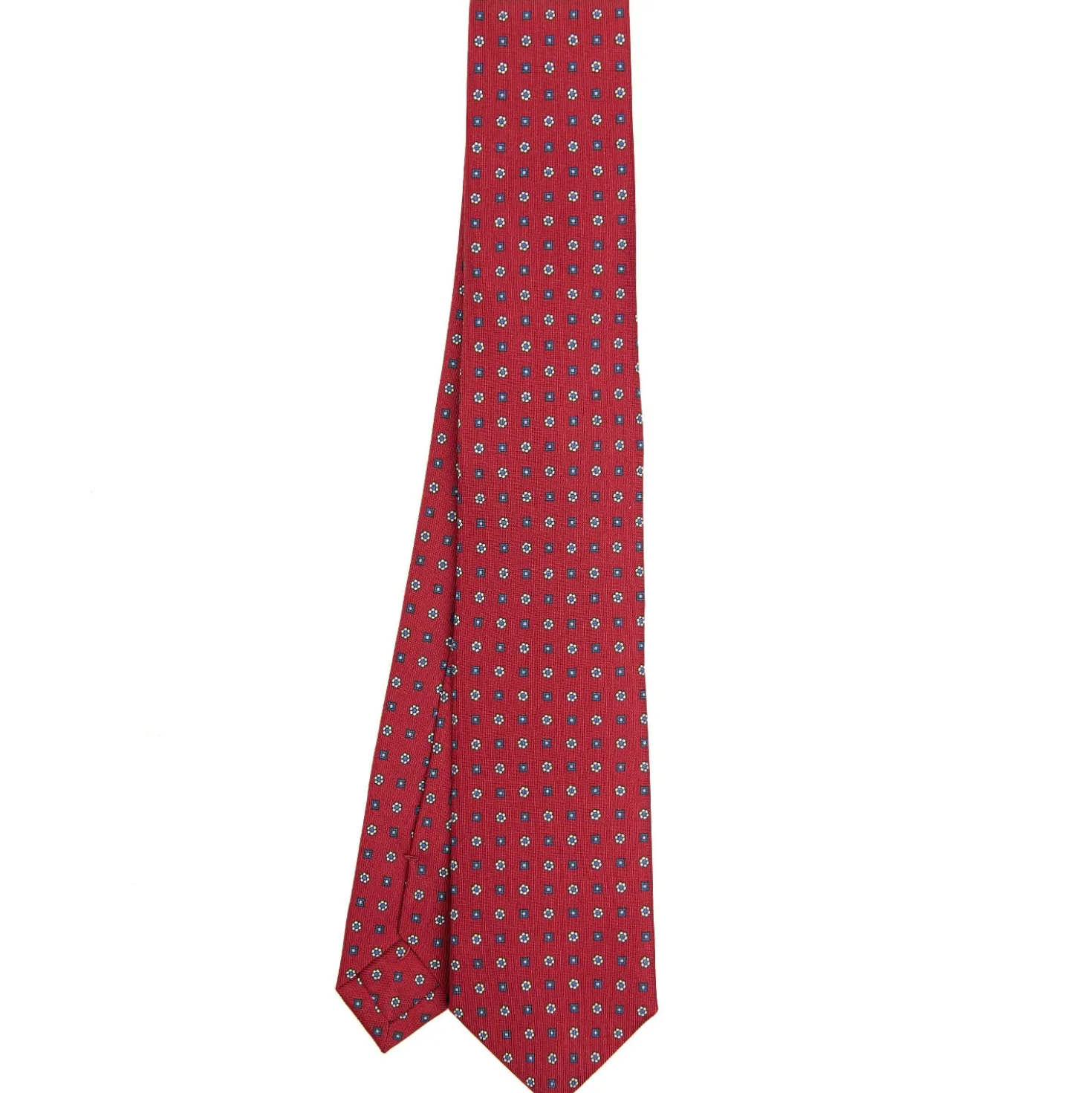 CRAVATTA SARTORIALE 7 CM IN SETA BORDEAUX Microfantasia fiore