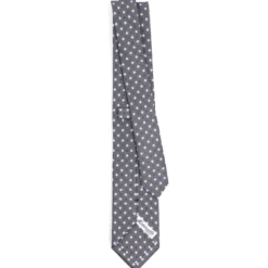 CRAVATTA SARTORIALE 7 CM IN SETA GRIGIO SCURO Microfantasia fiore