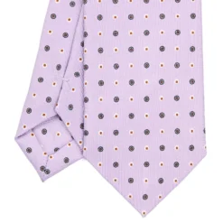 CRAVATTA SARTORIALE 7 CM IN SETA LILLA Microfantasia fiore