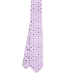 CRAVATTA SARTORIALE 7 CM IN SETA LILLA Microfantasia fiore