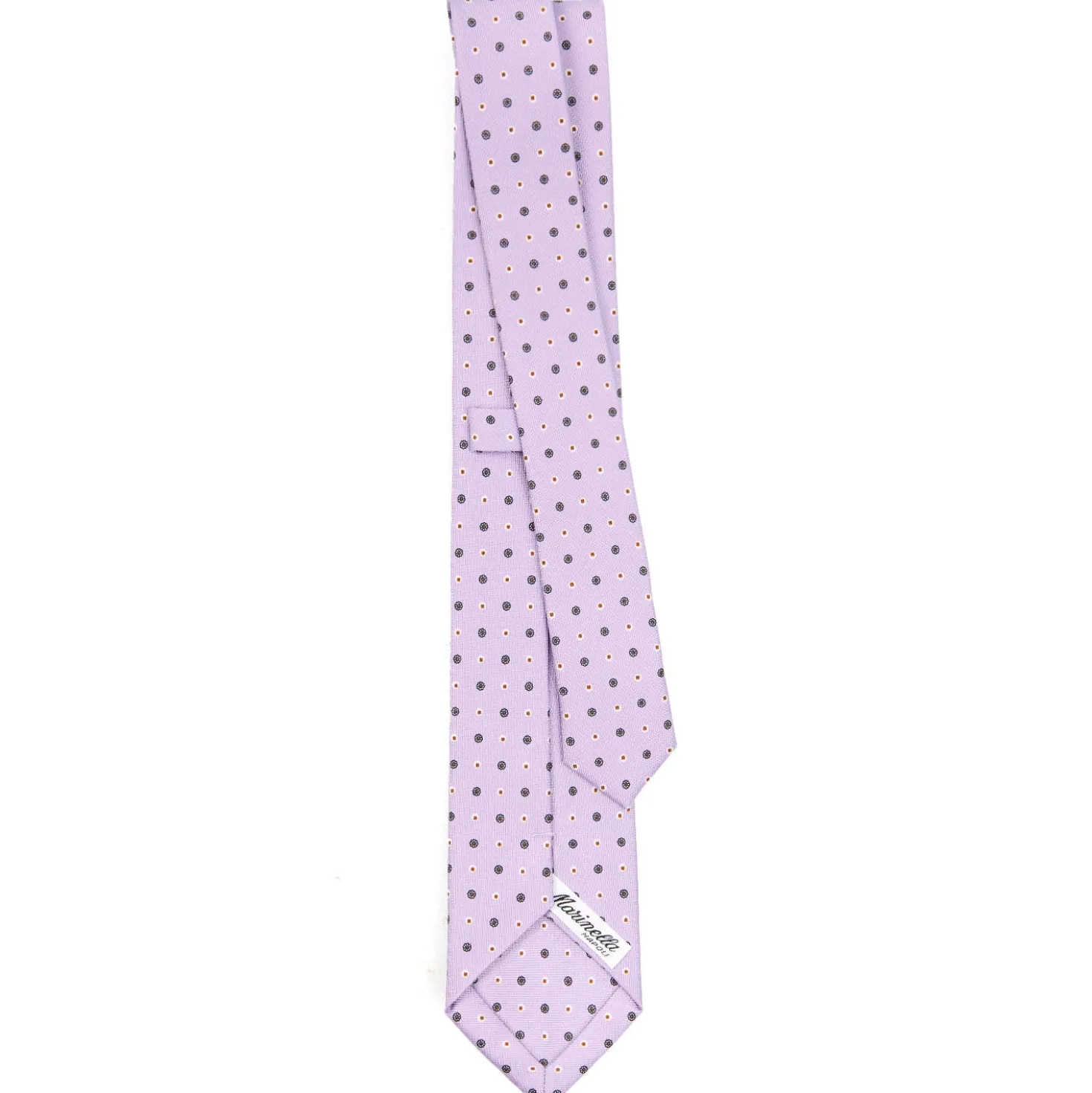 CRAVATTA SARTORIALE 7 CM IN SETA LILLA Microfantasia fiore