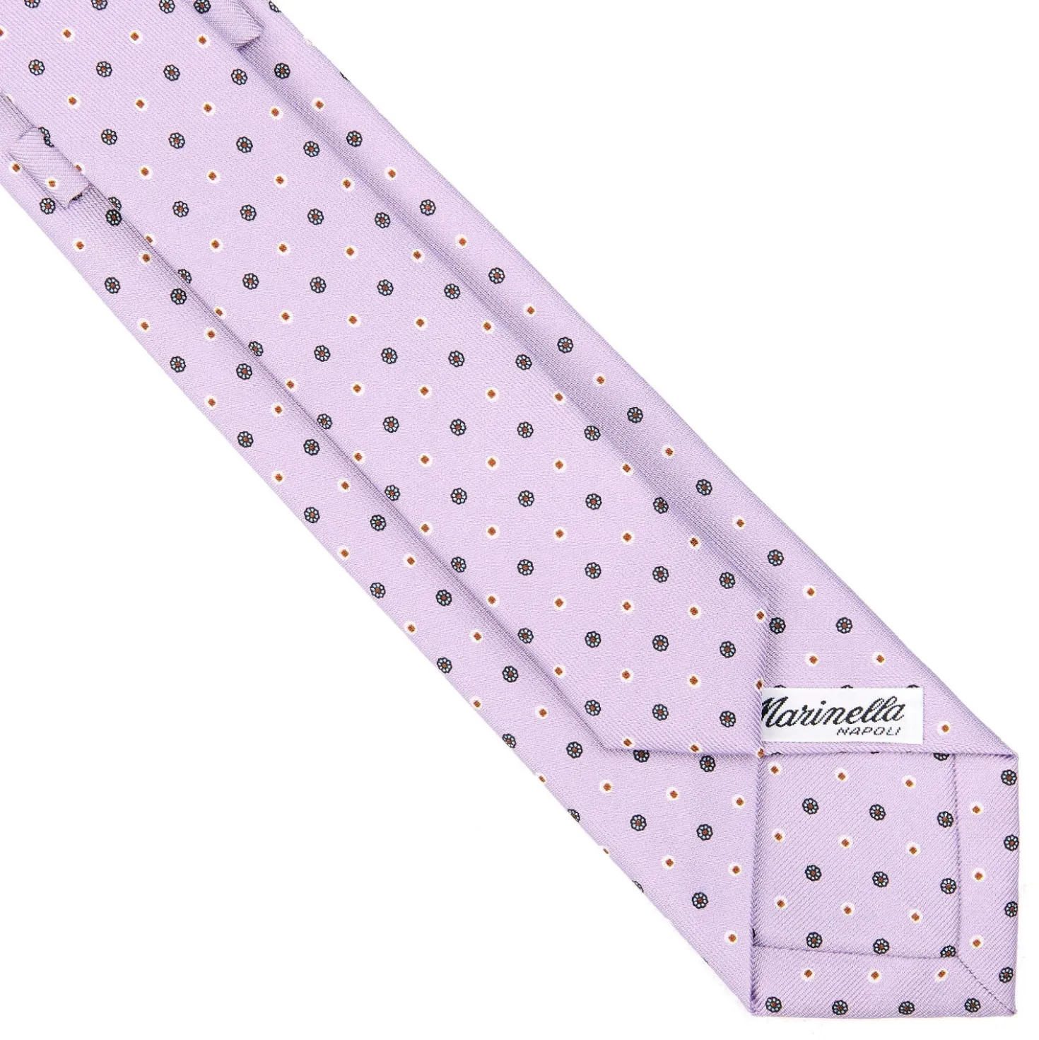 CRAVATTA SARTORIALE 7 CM IN SETA LILLA Microfantasia fiore
