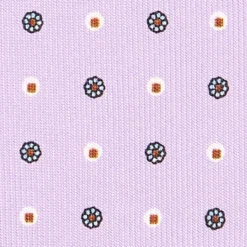 CRAVATTA SARTORIALE 7 CM IN SETA LILLA Microfantasia fiore