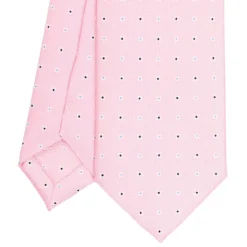 CRAVATTA SARTORIALE 7 CM IN SETA ROSA Microfantasia fiore