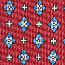 CRAVATTA SARTORIALE 7 CM IN SETA BORDEAUX Microfantasia fiore