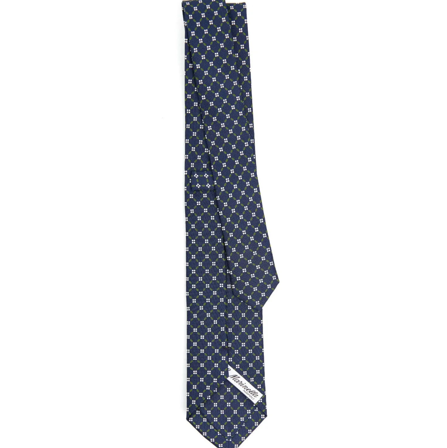 CRAVATTA SARTORIALE 7 CM IN SETA BLU SCURO Microfantasia fiore