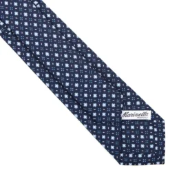CRAVATTA SARTORIALE 7 CM IN SETA BLU SCURO Microfantasia fiore