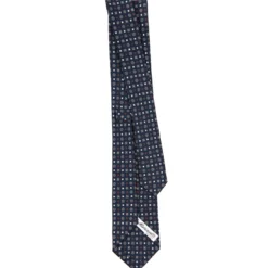CRAVATTA SARTORIALE 7 CM IN SETA BLU SCURO Microfantasia fiore