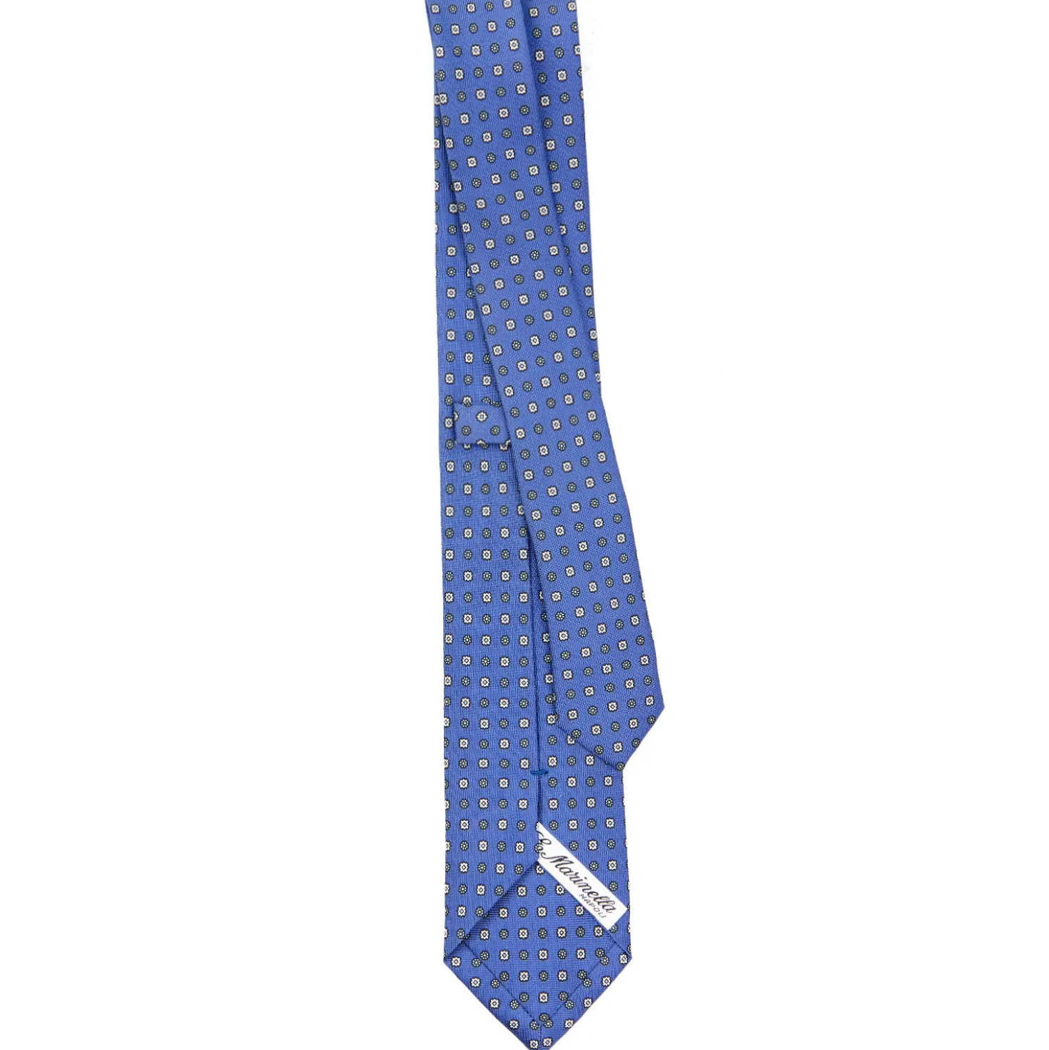 CRAVATTA SARTORIALE 7 CM IN SETA AZZURRO POLVERE Microfantasia fiore
