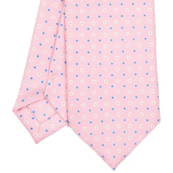 CRAVATTA SARTORIALE 7 CM IN SETA ROSA Microfantasia fiore